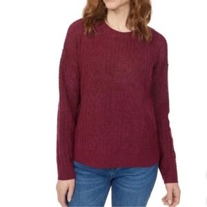 NWT Legendary Outfitters Women's Cozy Cable Knit Sweater,Garnet,Burgundy,SizeXXL